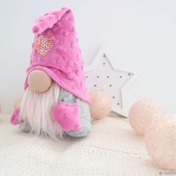 Plush gnome stuffed doll with heart gift lover gnomes