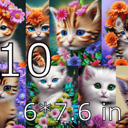 vintage kitten, sticker, postcard, scrapbooking-2