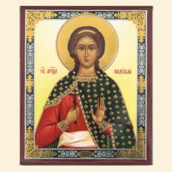St Hope | The Holy Martyrs Faith, Hope and Love and Their Mother, Saint Sophia | Miniature icon |  Size: 2,5" x 3,5" |