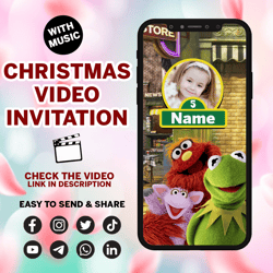 sesame street animated invite, animated birthday invitation, birthday party invite, invitation video