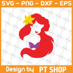 ariel silhouette colour svg, png, dxf, balloon svg, minnie svg, disney svg, png, dxf, cricut