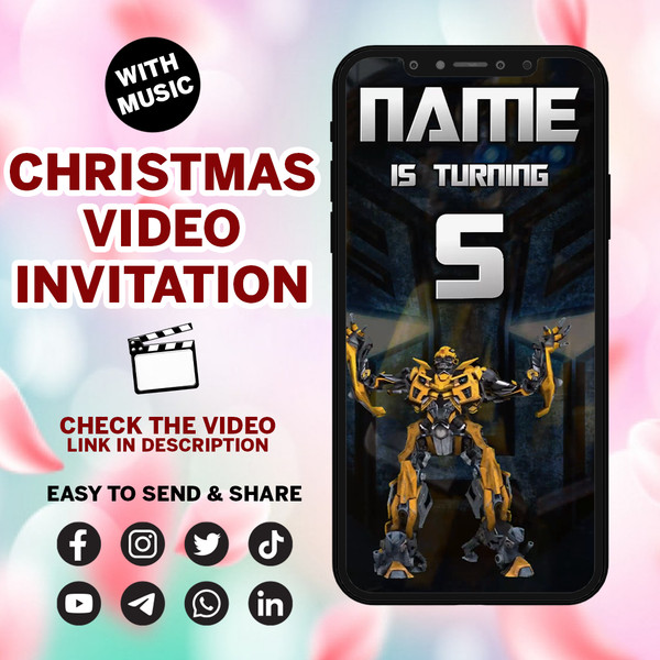 Transformers Birthday Invitation Video Transformers Video I