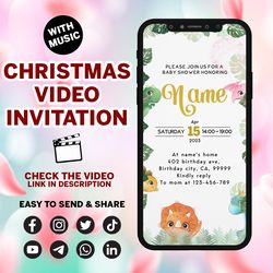 dinosaur baby shower bundle, dinosaur baby shower video invitation, dinosaur baby shower games, baby shower boy, digital