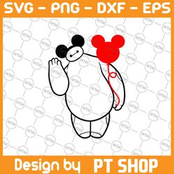 big hero 6 mickey ears and balloon svg cutting file / instant digital download / multiple file formats for cricut, silho