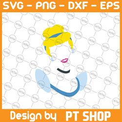 cinderella silhouette colour svg, png, dxf, cartoon svg, disney