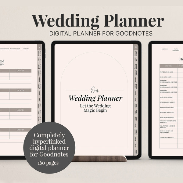 Wedding Planner for iPad Goodnotes, 160 Page Digital Wedding Planner, Wedding Itinerary, Wedding To Do List, Checklist (2).jpg