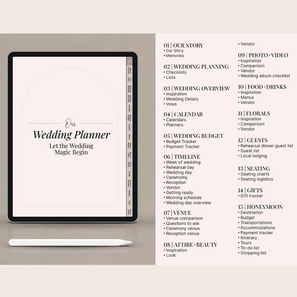 Wedding Planner for iPad Goodnotes, 160 Page Digital Wedding Planner, Wedding Itinerary, Wedding To Do List, Checklist (11).jpg