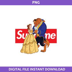 beauty and the beast supreme png, supreme logo png, beauty and the beast png, disney supreme png sublimation