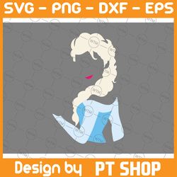 elsa silhouette colour svg, dxf, png, frozen svg, disney cricut, clipart, image file, digital