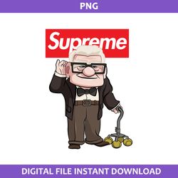 carl fredricksen supreme png, supreme logo png, carl fredricksen png, cartoon supreme png sublimation
