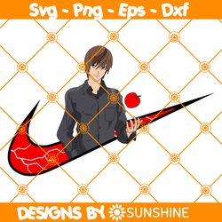 Yagami Raito Light Svg Png Eps Dxf, Yagami Death Note SVG, Nike Logo Anime Manga SVG, File For Cricut