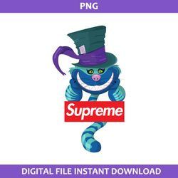 cheshire cat supreme png, supreme logo png, cheshire cat png, cartoon png digital file