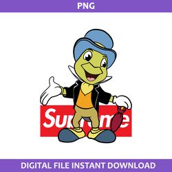 jiminy cricket supreme png, supreme logo png, jiminy cricket png, disney supreme png digital file