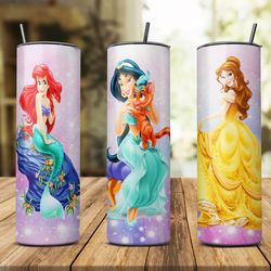 princess 20oz skinny tumbler wrap png, disney png, princess tumbler png, princess png, princess sublimation
