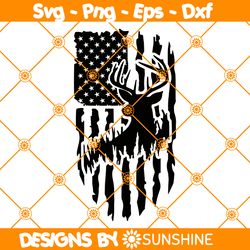 Deer and USA Flag SVG, Patriotic Distressed American Flag SVG, Deer Hunting Svg, Deer Svg, Buck Svg, File For Cricut