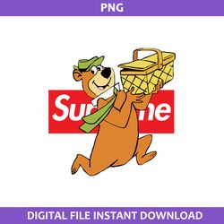 yogi bear supreme png, supreme logo png, yogi bear png, disney supreme png digital file