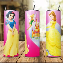 princess disney 20oz skinny tumbler wrap png, disney png, princess tumbler png, princess png, princess disney 10