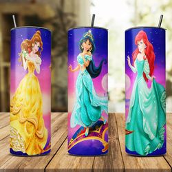 princess disney 20oz skinny tumbler wrap png, disney png, princess tumbler png, princess png, princess disney 36