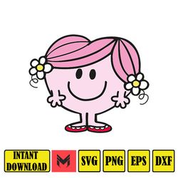 Miss Mr Men Svg, Funny Cartoon PNG, Joke Gift, Sublimation Designs, Novelty Gift, Figure, Instant Download, Little Clipa