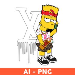 louis vuitton bart simpson svg, the simpson svg, louis vuitton logo svg, fashion brand logo svg - download