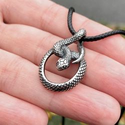 silver snake necklace, made to order