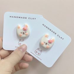 Handmade clay - Bunny & Egg pins