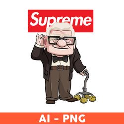 carl fredricksen supreme png, supreme logo png, carl fredricksen png, cartoon supreme, fashion brand svg - download file