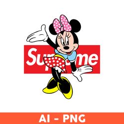 supreme minnie mouse png, supreme logo png, minnie mouse png, supreme disney svg, fashion brand svg - download file