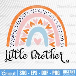 little brother leopard print rainbow with heart png file| boho rainbow png sublimation file