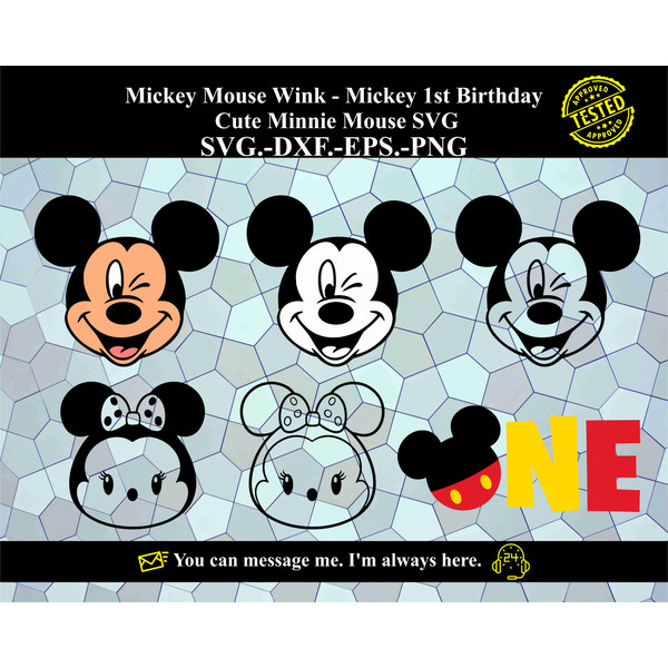 Mickey Mouse Wink   Mickey 1st Birthday  Cute Minnie Mouse SVG.jpg