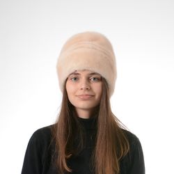 Turban fur hat. Women Winter Cap Mitten Mink. Elegant Mink Hat. Winter Mink Hat. Real Fur Hats. Mink Hats. Fur mink Hat