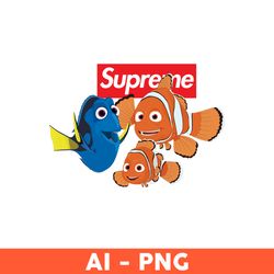 Dory, Marlin, & Nemo Supreme Png, Finding Nemo Svg, Supreme Logo Png, Cartoon Supreme Png, Fashion Brand Svg - Download