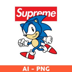 supreme sonic png, sonic hedgehog svg, supreme logo png, cartoon supreme png, fashion brand svg - download