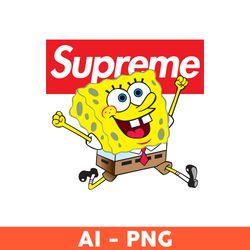 Supreme Sponges Png, Sponges Bob Svg, Supreme Logo Png, Cartoon Supreme Png, Fashion Brand Svg - Download