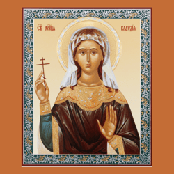 Saint Claudia of Ancyra | Inspirational Icon Decor| Size: 5 1/4"x4 1/2"
