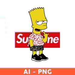 bart simpson supreme png, cartoon png, supreme logo png, bart simpson png, the simpson svg, fashion brand svg - download