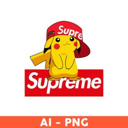 Supreme Pikachu Png, Pikachu Png, Pokemon Png, Cartoon Supreme Png, Fashion Brand Svg - Download