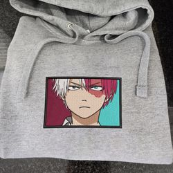 shoto embroidered crewneck, my hero academia embroidered sweatshirt, inspired embroidered manga anime hoodie