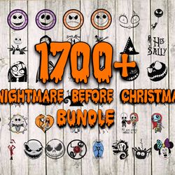 1700 file nightmare before christmas svg dxf eps png, bundle halloween cricut, for cricut, silhouette, digital, file cut
