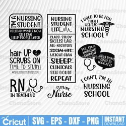 nursing student - nurse svg and cut files for crafters