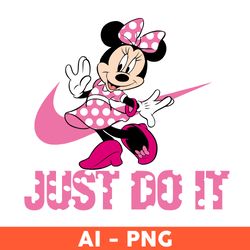 nike minnie polka dots pink logo png, nike just do it logo png, minnie mouse png, ai digital file - download file