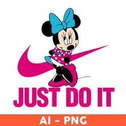 nike minnie polka dots pink logo png, nike just do it logo png, minnie mouse png, disney png, ai digital file - download
