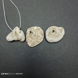 Lot of 3 pieces hag stone, bulk hagstone, hole stone, wish stone, lucky stone, rare stone with a hole, amulet stone,