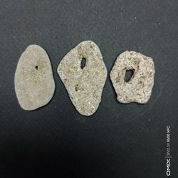 Lot of 3 pieces hag stone, bulk hagstone, hole stone, wish stone, lucky stone, rare stone with a hole, amulet stone