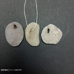 Lot of 3 pieces hag stone, bulk hagstone, hole stone, wish stone, lucky stone, rare stone with a hole, amulet stone