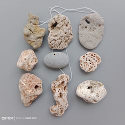 Bulk lot 9 natural holey beach  stones, Hag stones, lucky stone, adder rock,  hagstone, rare stone with a hole, rock for