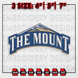Mount St. Mary's Mountaineers Embroidery files, NCAA D1 teams Embroidery Designs, Machine Embroidery Pattern