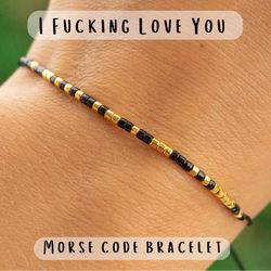 I Fucking Love You morse code bracelet, Best friend gifts, Adult friendship bracelet, Friend group gifts, Christmas gift