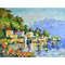 Italy Painting Landscape Lake Como