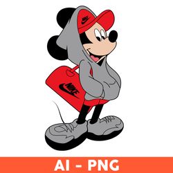 nike with mickey png, disney nike png, nike logo png, mickey mouse png, sport brand png, ai digital file - download